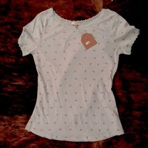 Corey American green shirt with pink flowers 34.95